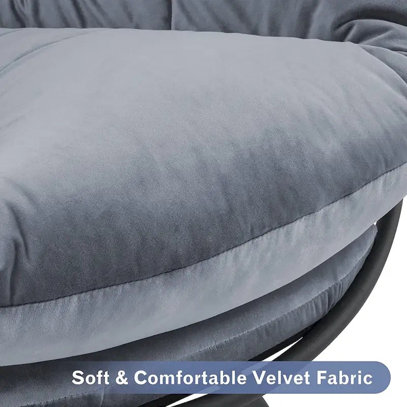 Fauteuil Papasan pivotant à vérin à gaz avec réglage de la hauteur, Velours HQ405