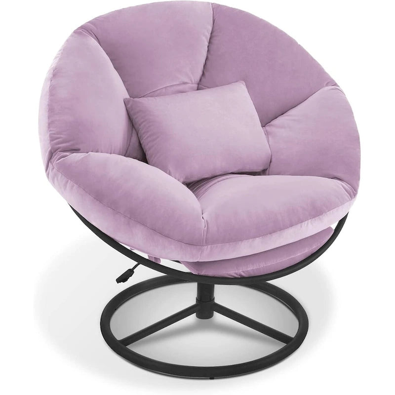 Fauteuil Papasan pivotant à vérin à gaz avec réglage de la hauteur, Velours HQ405