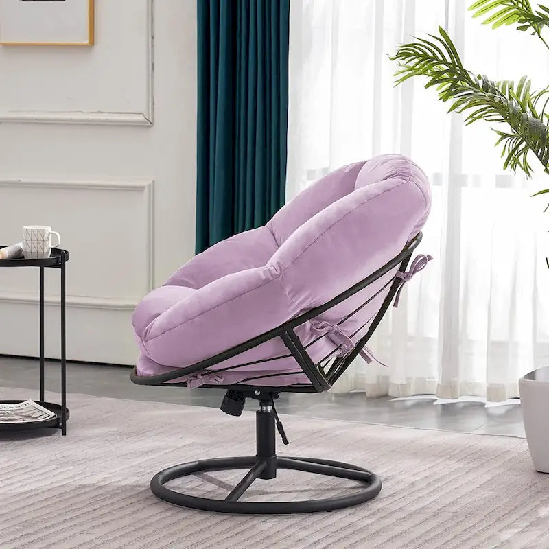 Fauteuil Papasan pivotant à vérin à gaz avec réglage de la hauteur, Velours HQ405