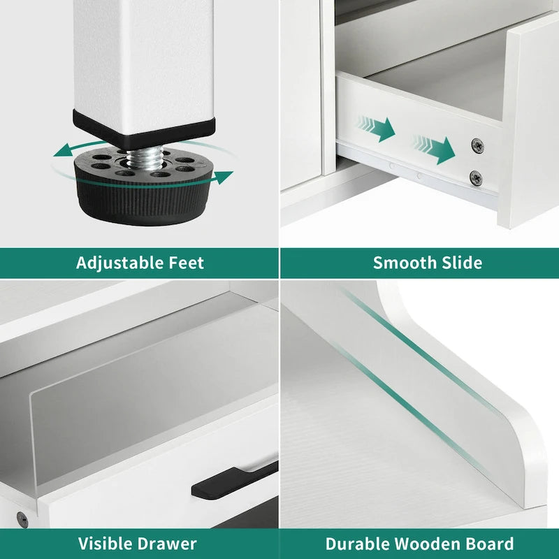 Commode de rangement moderne à 6 tiroirs avec éclairage LED