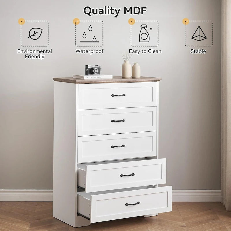 Commode de rangement moderne à 6 tiroirs pour chambre à coucher