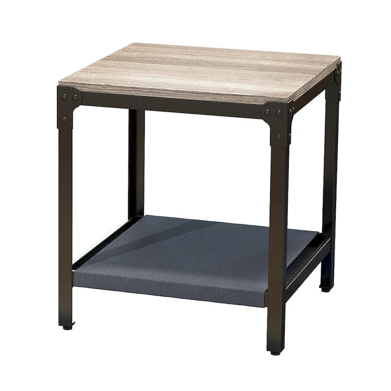 Table d'appoint carrée moderne en bois avec rangement