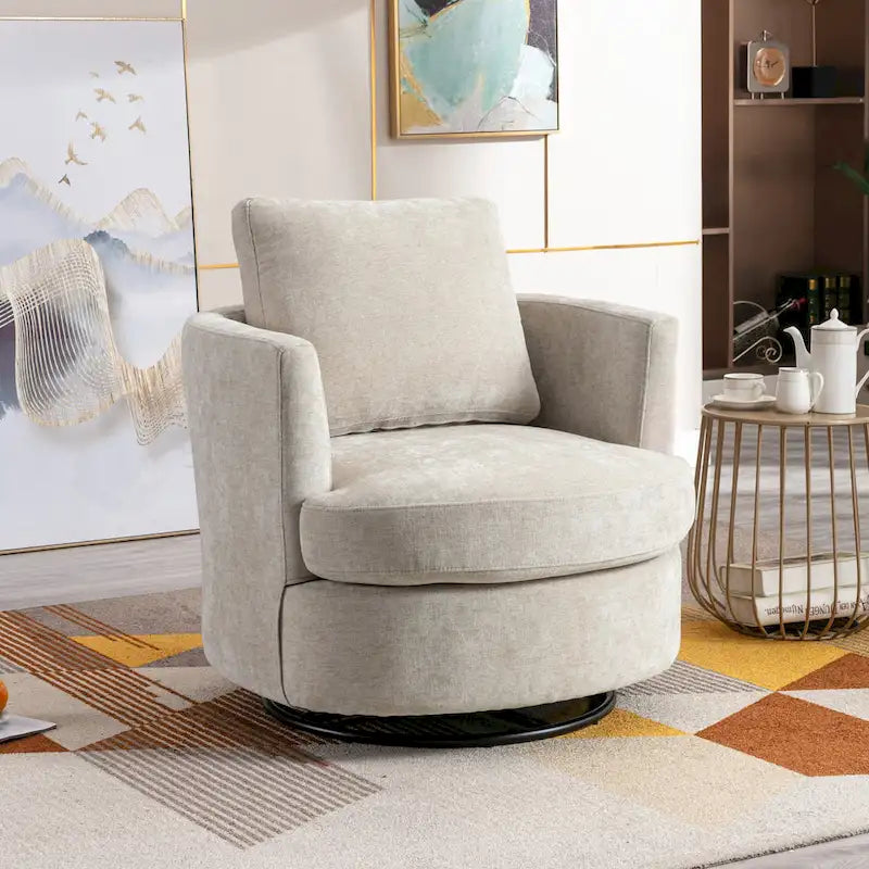 Fauteuil pivotant cylindrique moderne rembourré (lot de 2)
