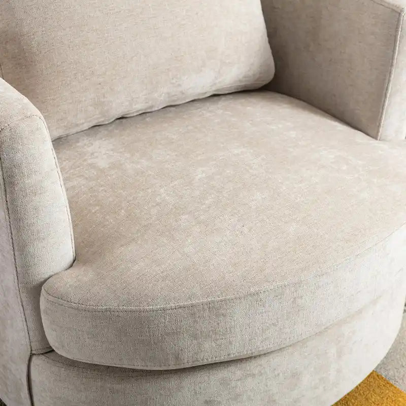 Fauteuil pivotant cylindrique moderne rembourré (lot de 2)