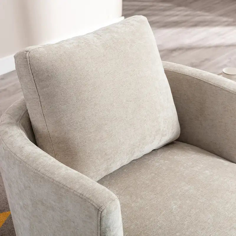 Fauteuil pivotant cylindrique moderne rembourré (lot de 2)