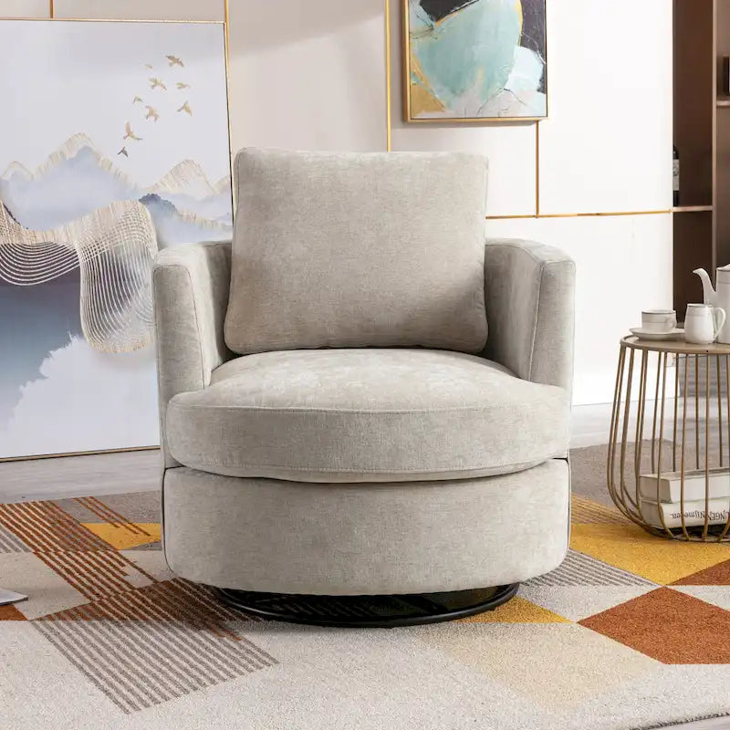 Fauteuil pivotant cylindrique moderne rembourré (lot de 2)