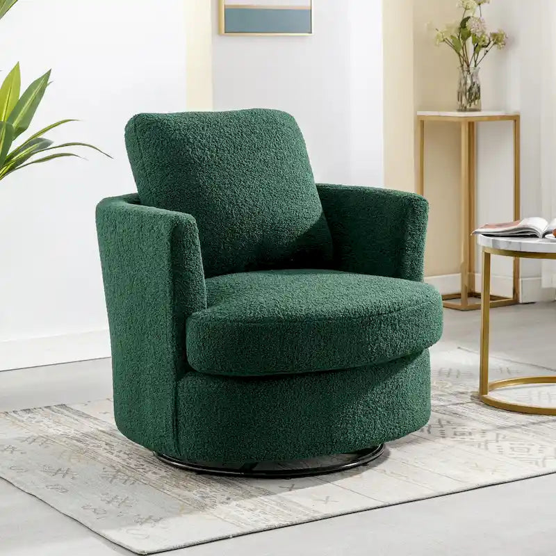 Fauteuil pivotant cylindrique moderne rembourré (lot de 2)
