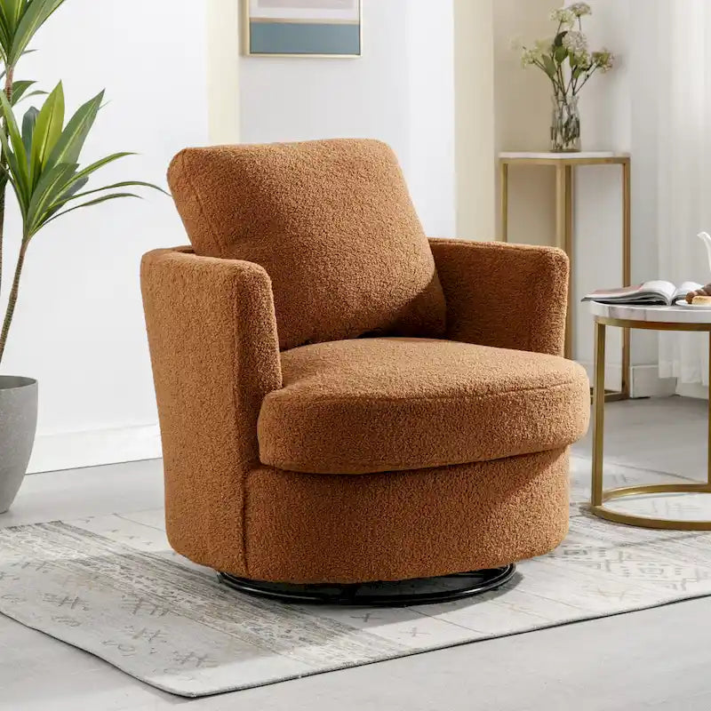 Fauteuil pivotant cylindrique moderne rembourré (lot de 2)
