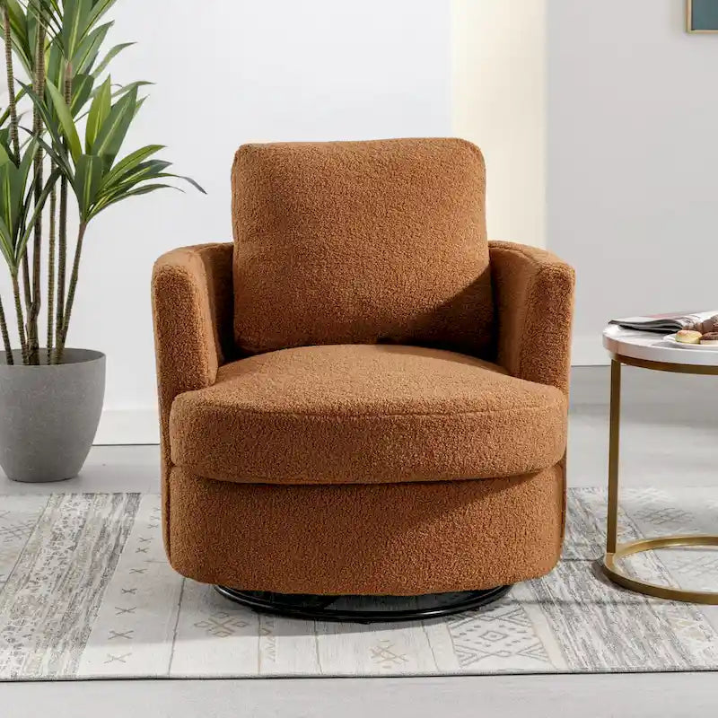Fauteuil pivotant cylindrique moderne rembourré (lot de 2)