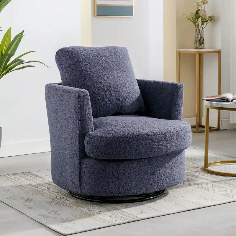 Fauteuil pivotant cylindrique moderne rembourré (lot de 2)