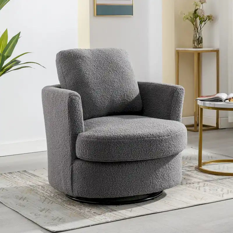 Fauteuil pivotant cylindrique moderne rembourré (lot de 2)