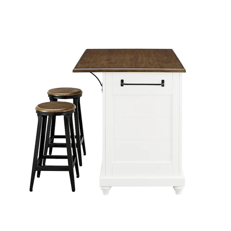 Îlot de cuisine avec 2 tabourets