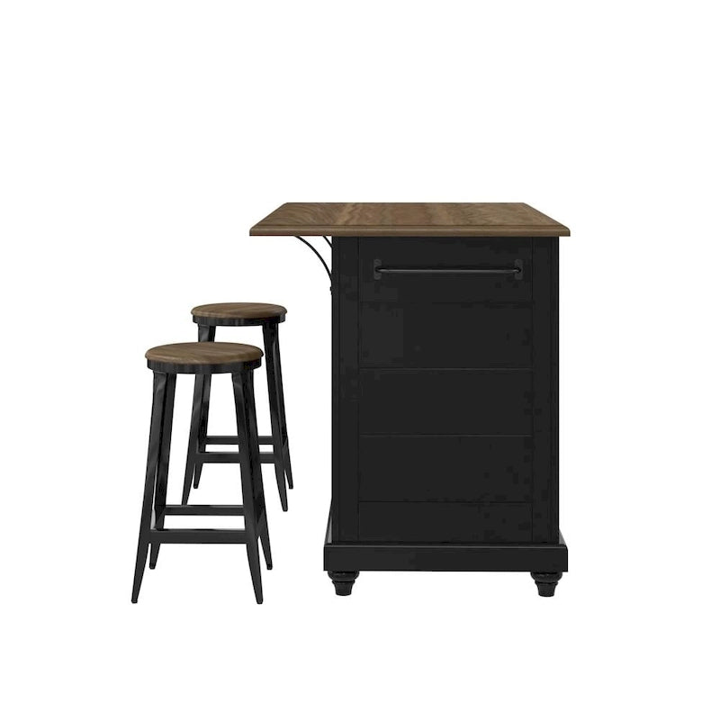 Îlot de cuisine avec 2 tabourets