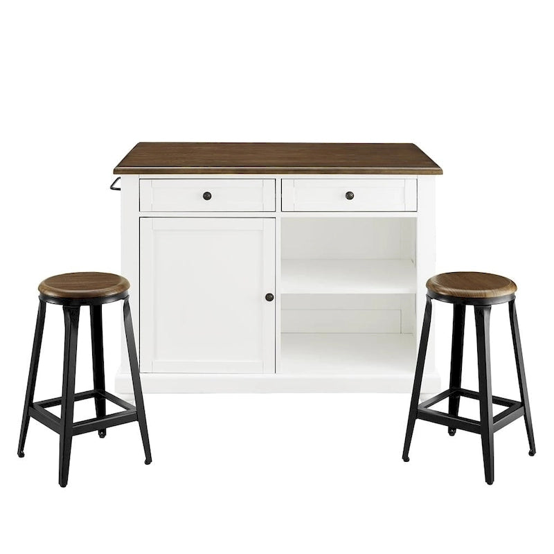 Îlot de cuisine avec 2 tabourets
