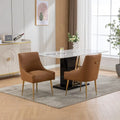Chaise de salle à manger ou de coiffeuse en similicuir moderne glamour, lot de 2 avec poignée arrière