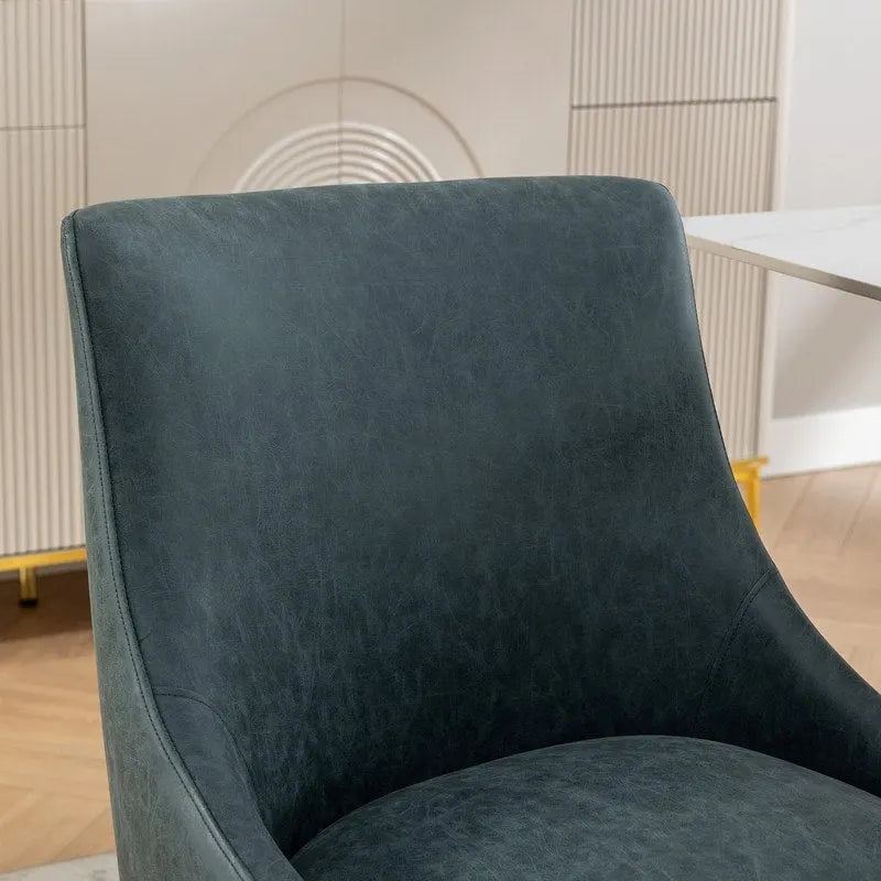 Chaise de salle à manger ou de coiffeuse en similicuir moderne glamour, lot de 2 avec poignée arrière