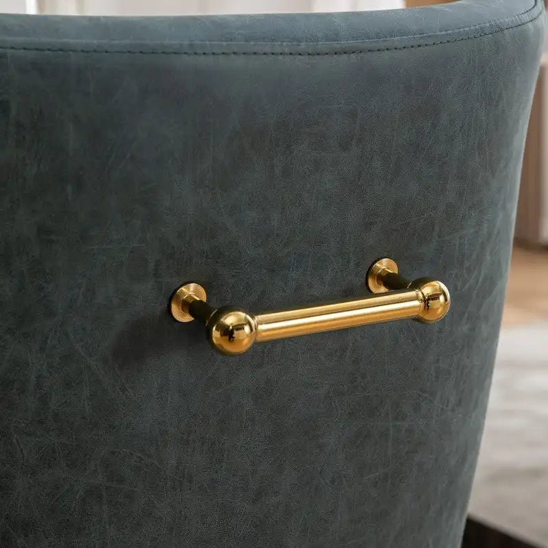Chaise de salle à manger ou de coiffeuse en similicuir moderne glamour, lot de 2 avec poignée arrière