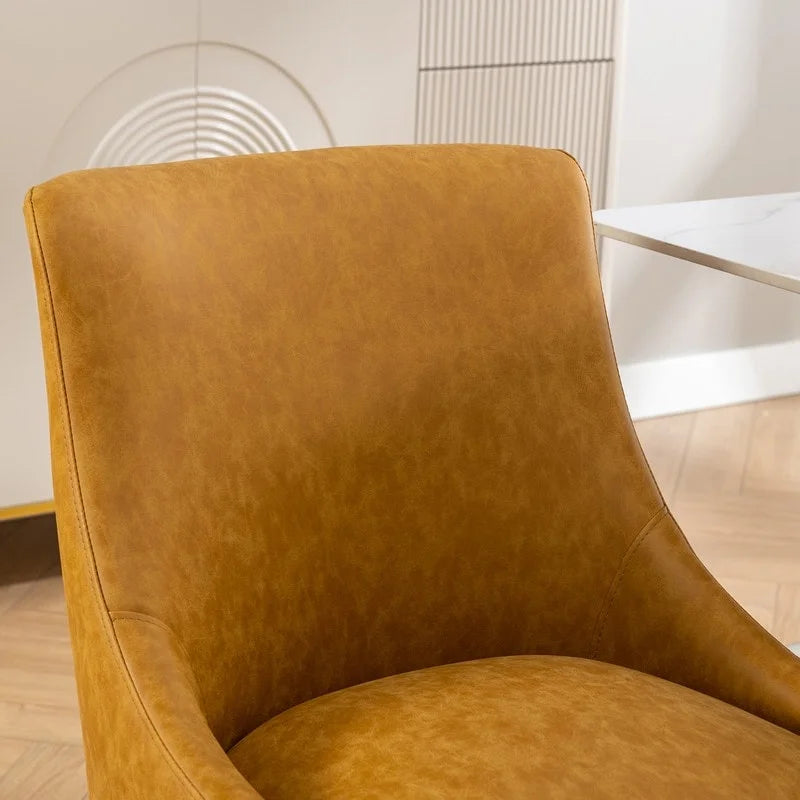 Chaise de salle à manger ou de coiffeuse en similicuir moderne glamour, lot de 2 avec poignée arrière