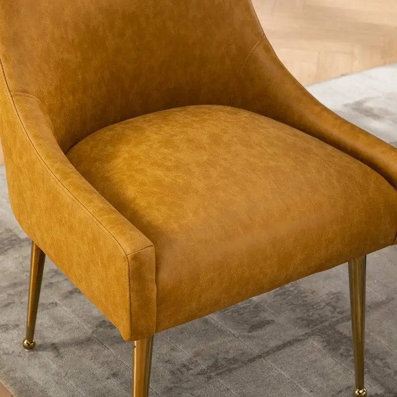 Chaise de salle à manger ou de coiffeuse en similicuir moderne glamour, lot de 2 avec poignée arrière