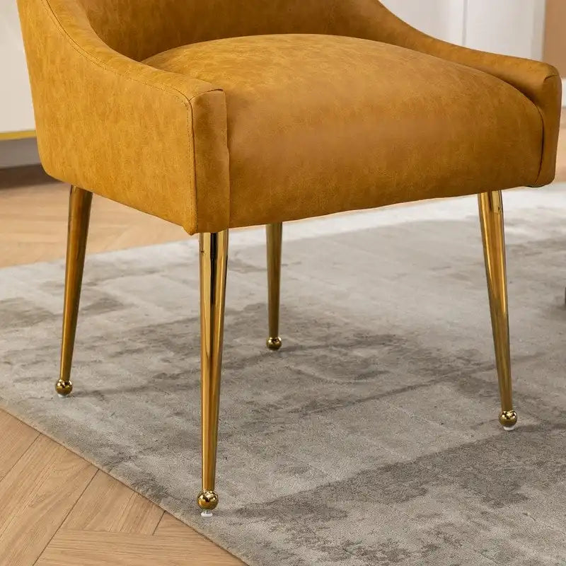 Chaise de salle à manger ou de coiffeuse en similicuir moderne glamour, lot de 2 avec poignée arrière