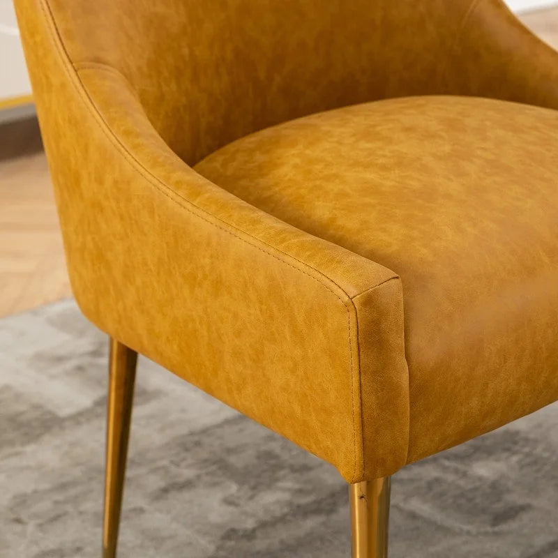 Chaise de salle à manger ou de coiffeuse en similicuir moderne glamour, lot de 2 avec poignée arrière