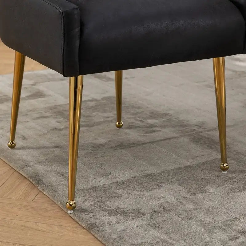 Chaise de salle à manger ou de coiffeuse en similicuir moderne glamour, lot de 2 avec poignée arrière