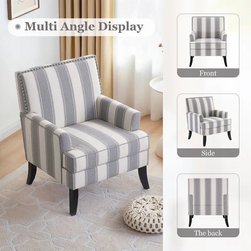 Fauteuils d'appoint avec garniture cloutée - lot de 2