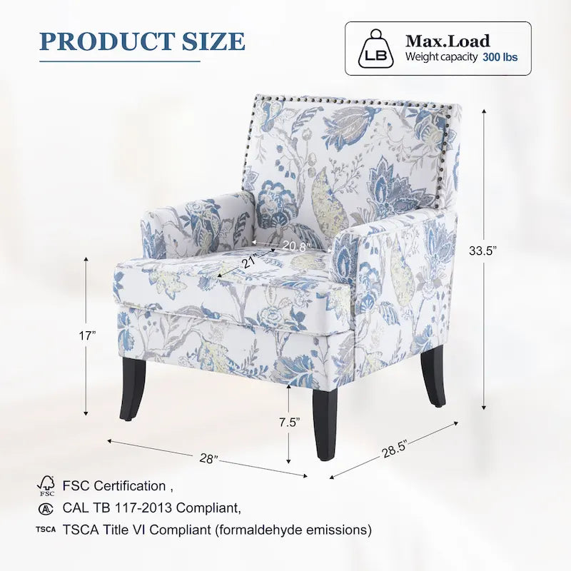 Fauteuils d'appoint avec garniture cloutée - lot de 2