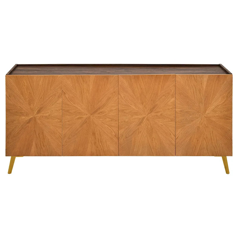 Meuble TV bahut en bois massif 63 pouces