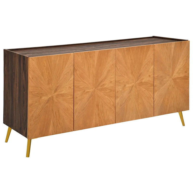 Meuble TV bahut en bois massif 63 pouces