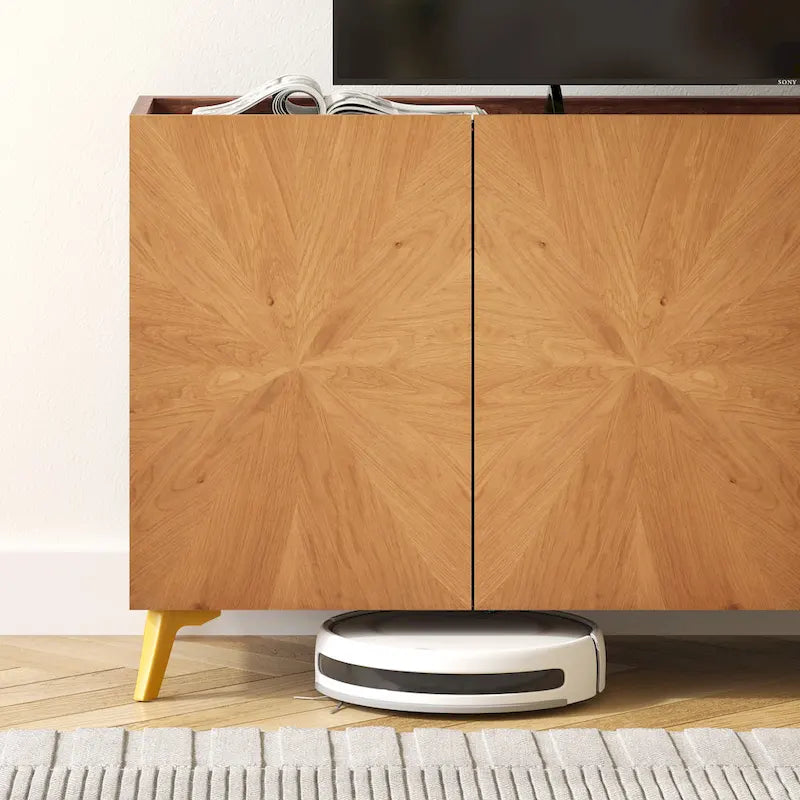 Meuble TV bahut en bois massif 63 pouces
