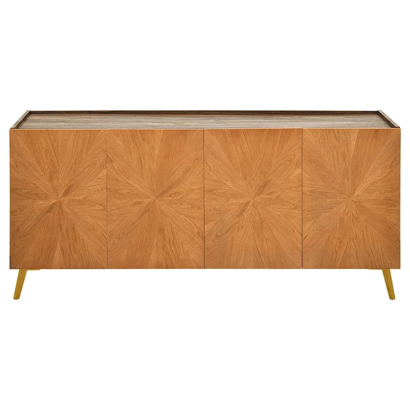 Meuble TV bahut en bois massif 63 pouces