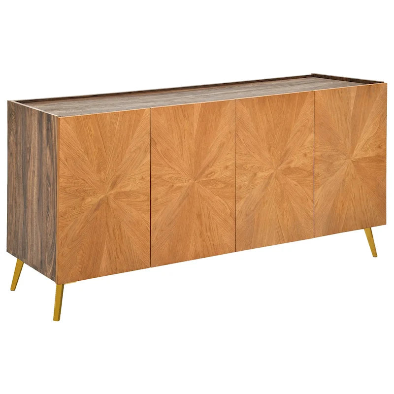 Meuble TV bahut en bois massif 63 pouces