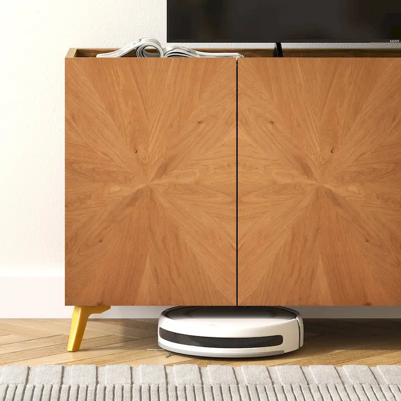 Meuble TV bahut en bois massif 63 pouces