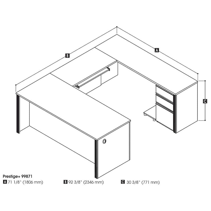 Kit de bureau en U