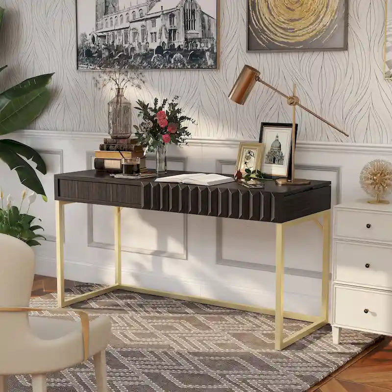 Bureau debout moderne de 57 pouces en métal avec plateau relevable par