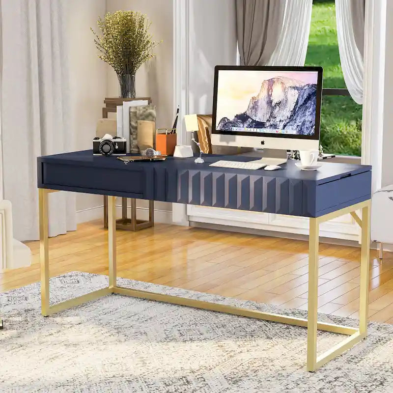 Bureau debout moderne de 57 pouces en métal avec plateau relevable par