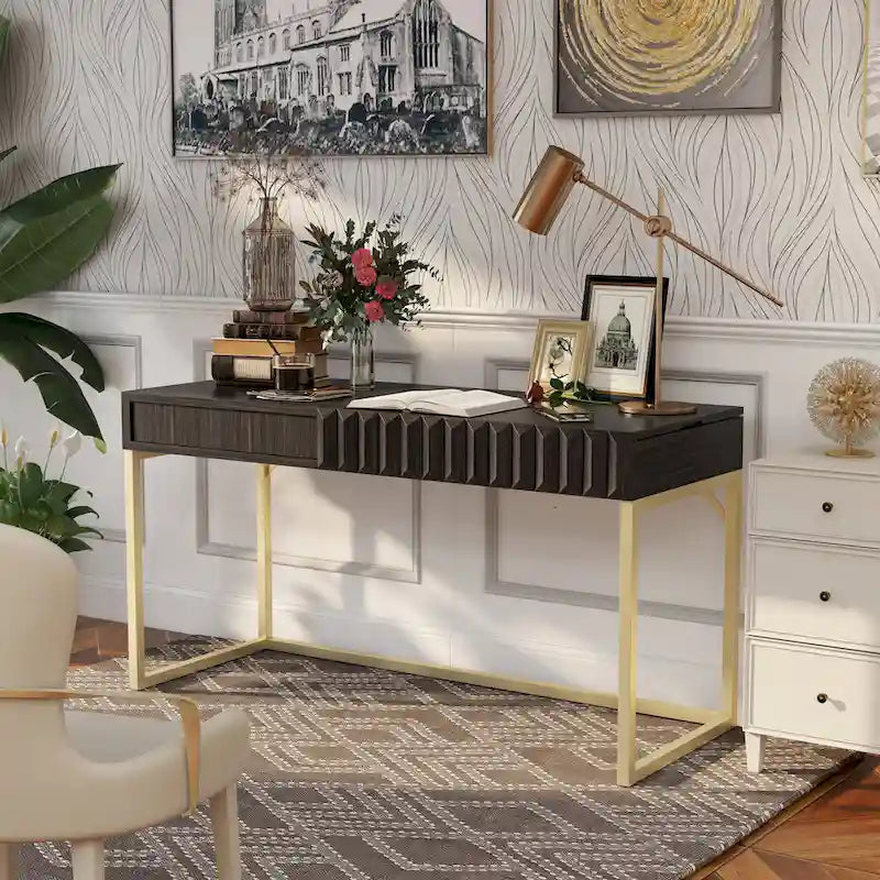 Bureau debout moderne de 57 pouces en métal avec plateau relevable par