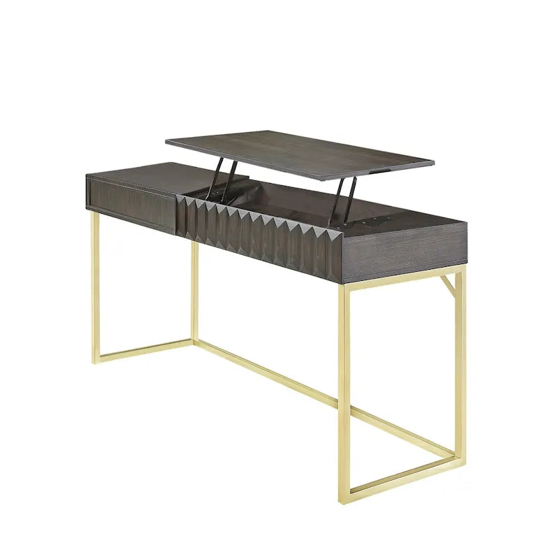 Bureau debout moderne de 57 pouces en métal avec plateau relevable par