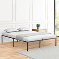 Metal Platform Bed Frame with Storage No Box Spring Steel Slat Support
