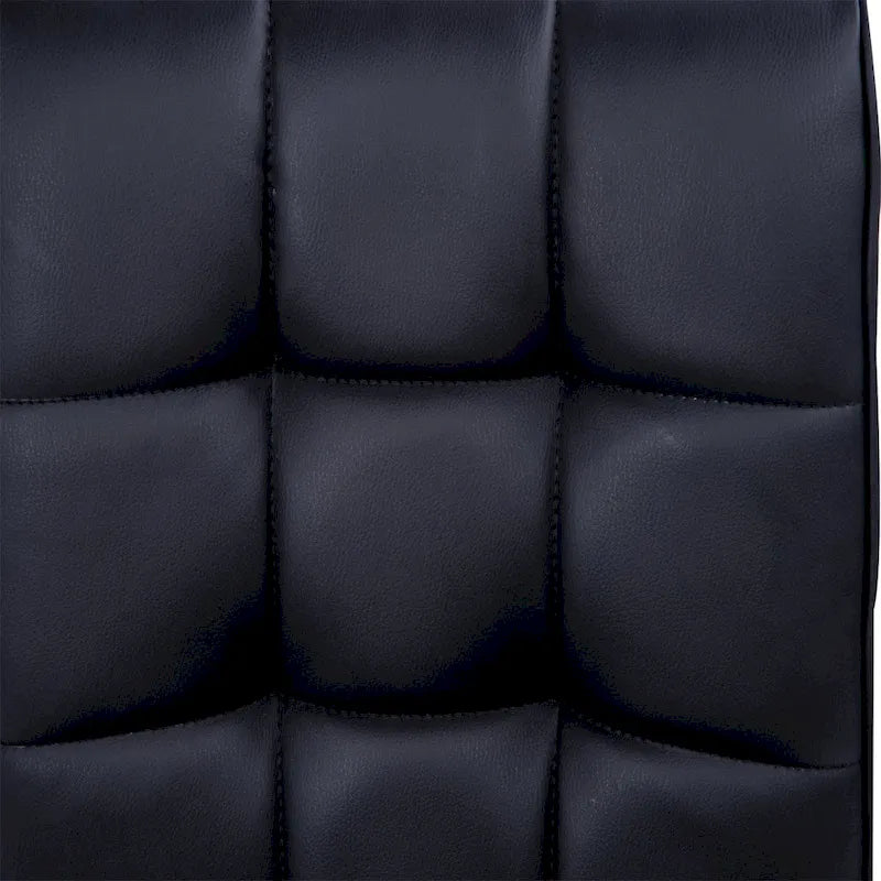 Chaise de bureau moderne avec revêtement en cuir PU, hauteur réglable, roulettes pivotantes à 360°, noir