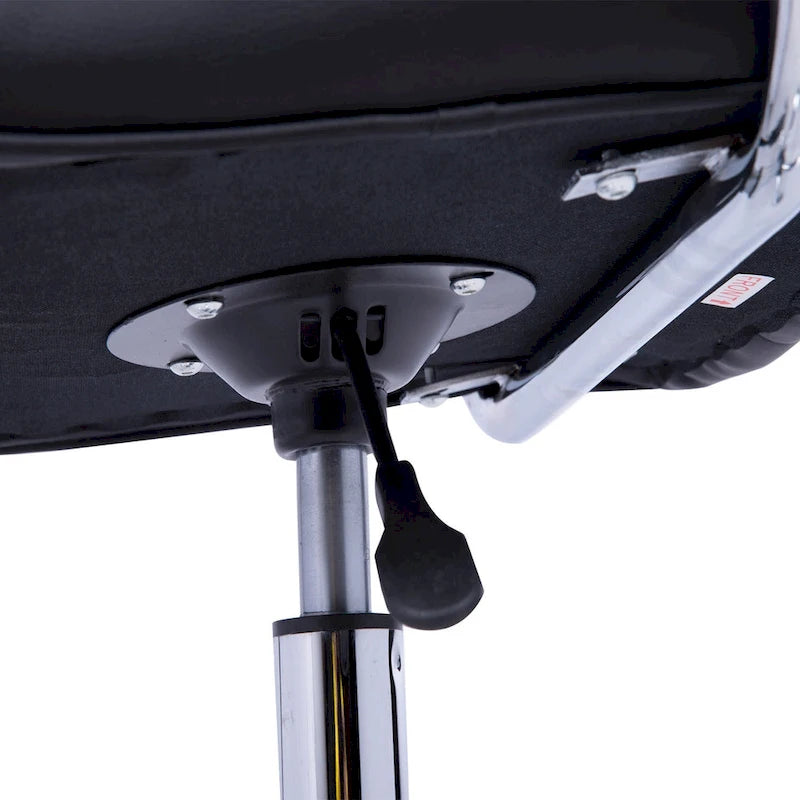 Chaise de bureau moderne avec revêtement en cuir PU, hauteur réglable, roulettes pivotantes à 360°, noir
