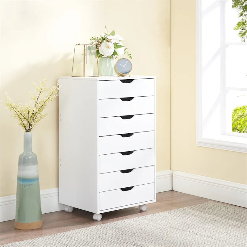 Classeurs de bureau, Classeurs en bois pour bureau à domicile, Classeur latéral, Classeur à tiroirs mobile - Gris