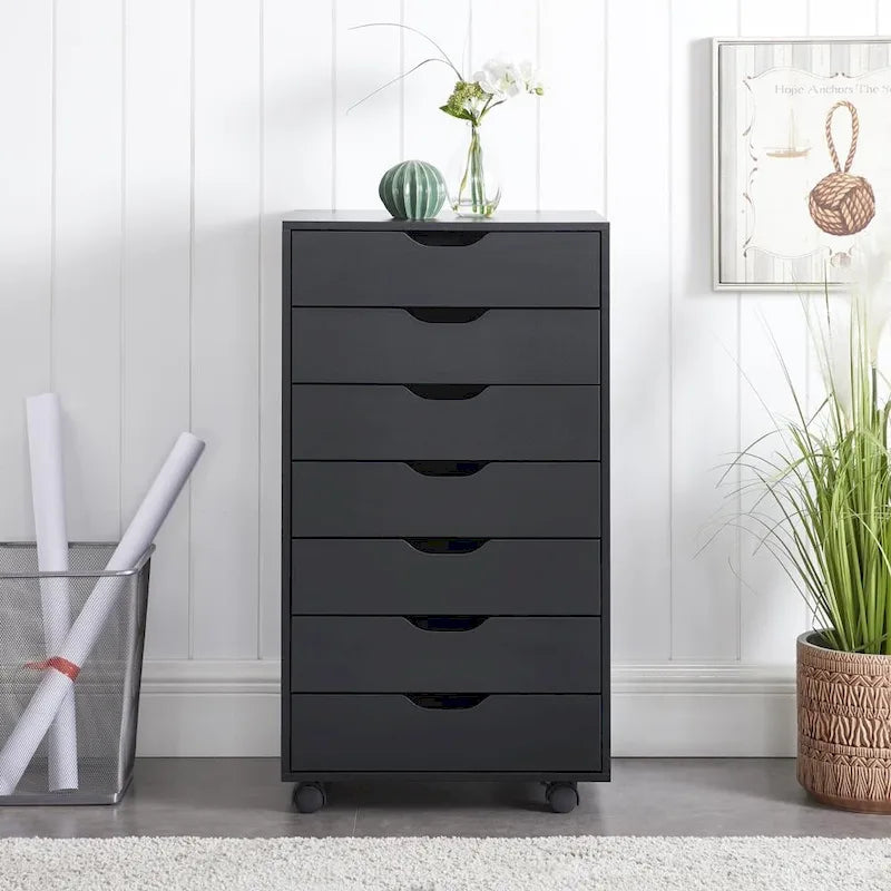 Classeurs de bureau, Classeurs en bois pour bureau à domicile, Classeur latéral, Classeur à tiroirs mobile - Gris