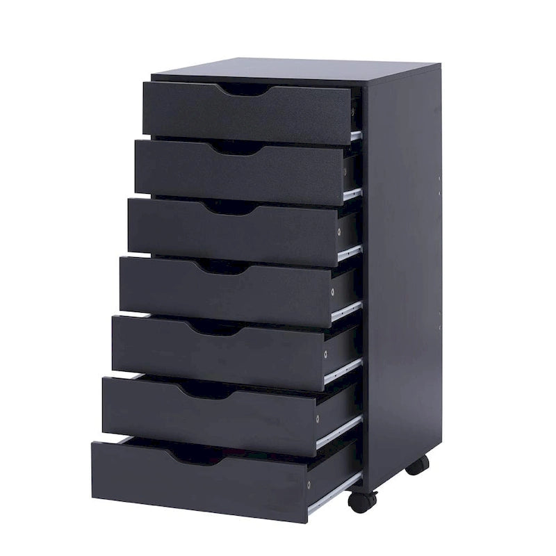 Classeurs de bureau, Classeurs en bois pour bureau à domicile, Classeur latéral, Classeur à tiroirs mobile - Gris