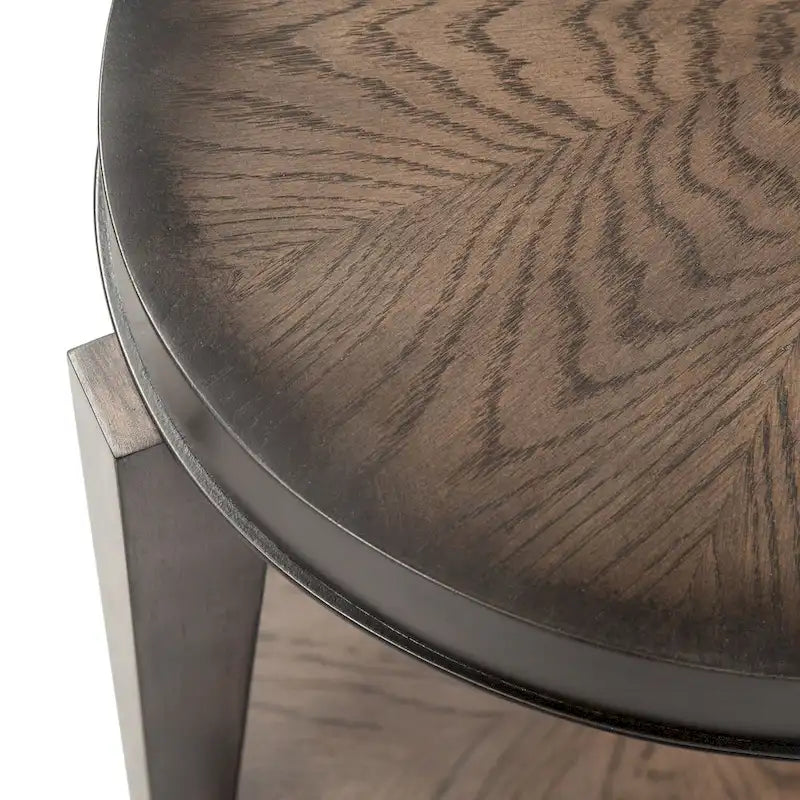 Table d'appoint ovale en pierre couleur expresso
