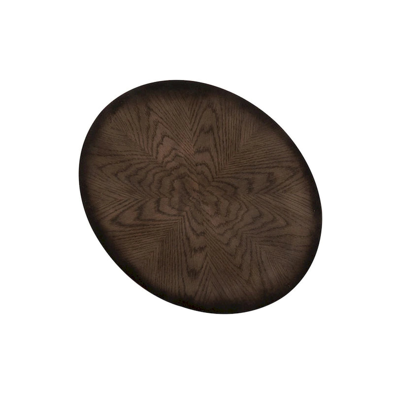 Table d'appoint ovale en pierre couleur expresso