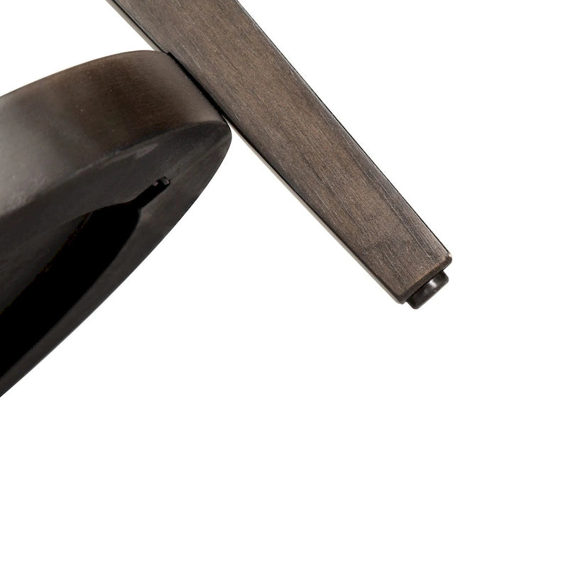 Table d'appoint ovale en pierre couleur expresso