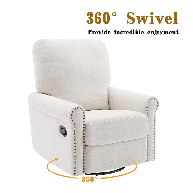Fauteuil inclinable manuel pivotant à 360 degrés pour salon