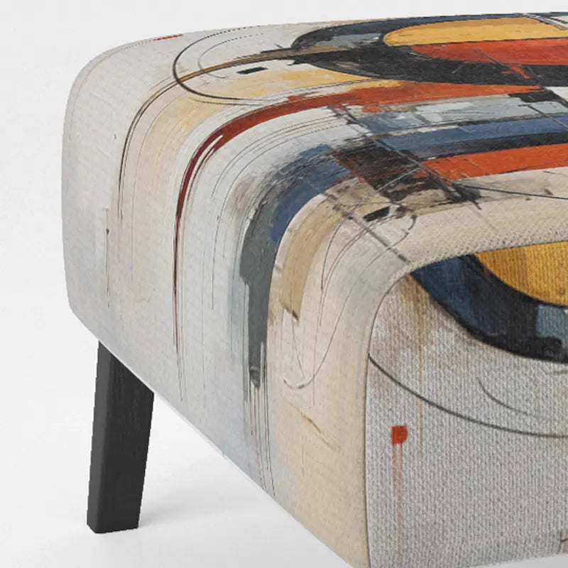 Chaise d'appoint rembourrée mi-siècle et fauteuil moderne mi-siècle, fusion abstraite mi-siècle colorée